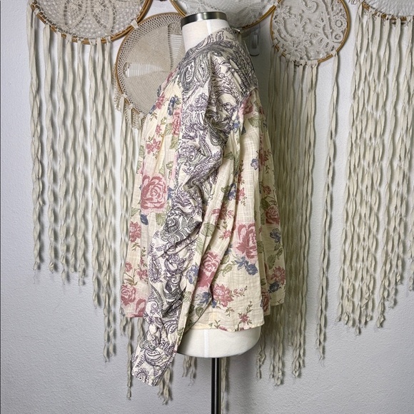 Free People NWT Mara Floral Printed Long Sleeve Button Down Blouse Size M - Picture 6 of 13